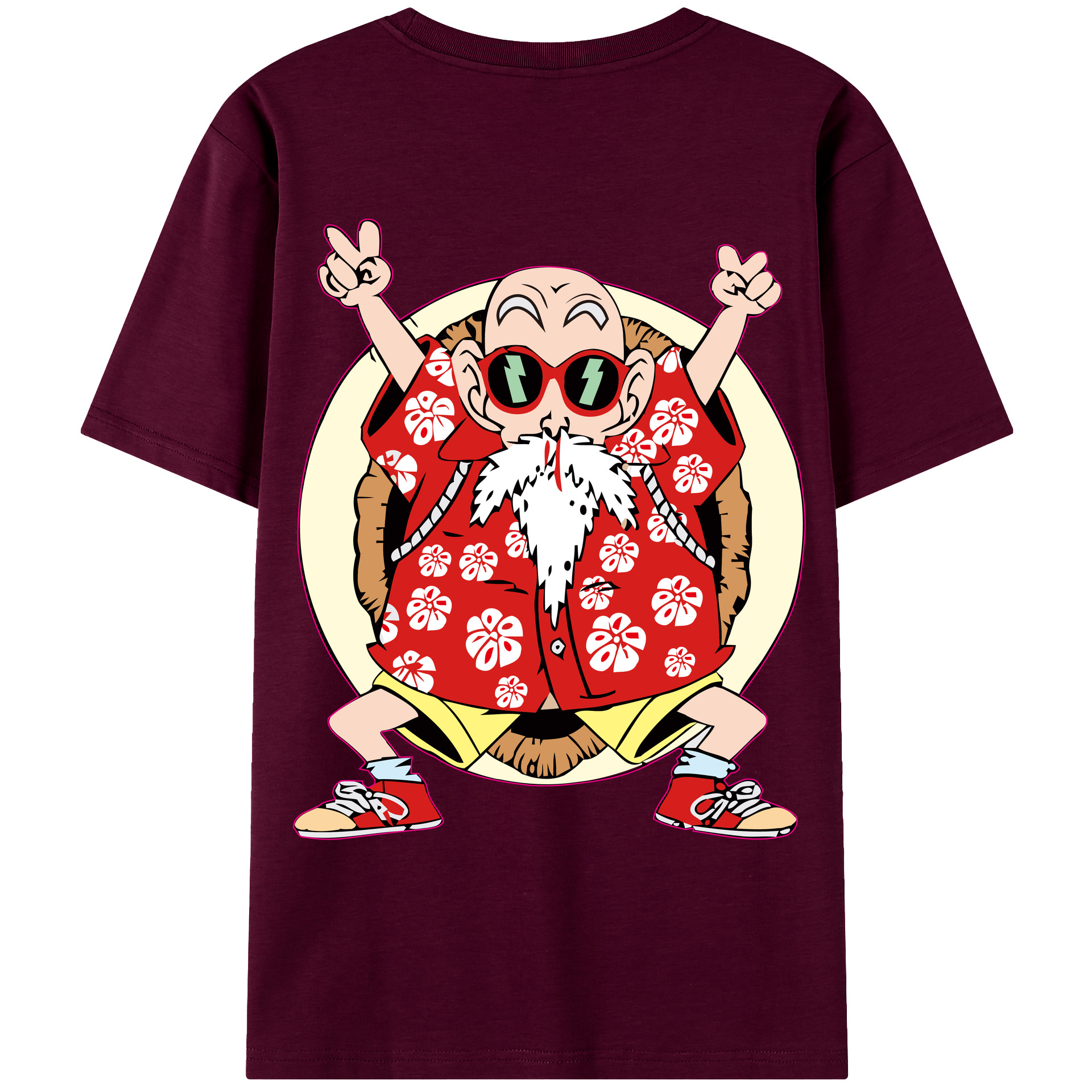 （画像用） ドラゴンボール 亀仙人（かめせんにん） DRAGON BALL Master Roshi Kame Sennin レディース半袖Tシャツ(バックプリント)